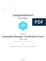 Campaign Manager Certification Exam - Google PDF