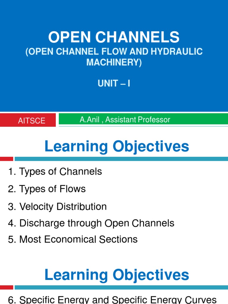 Open Channel Flow Fundamentals | PDF | Fluid Dynamics | Laminar Flow