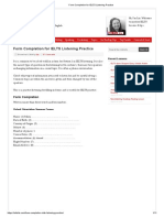 Form Completion For IELTS Listening Practice PDF