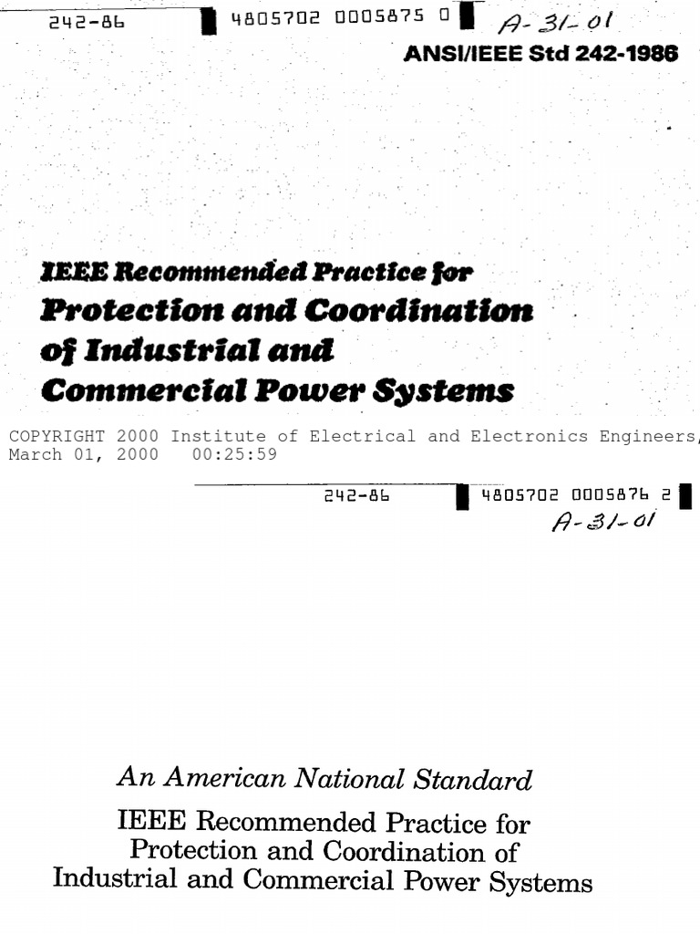 IEEE Buff Book Protection and Coordination of Industrial and