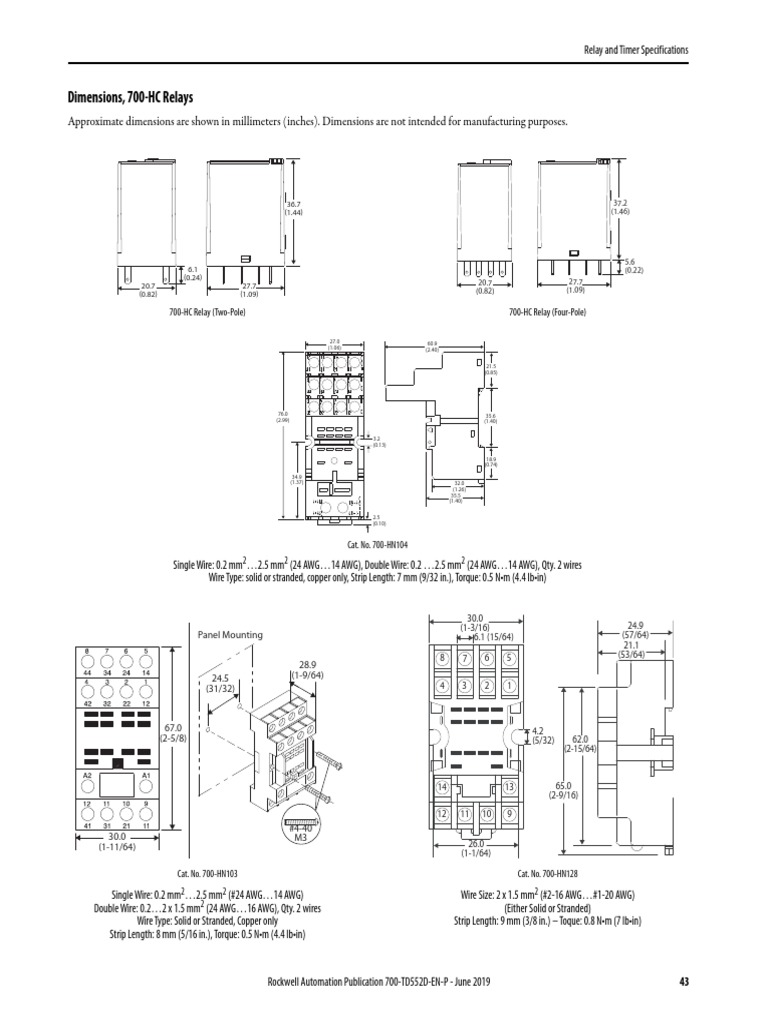 700-HC Relay Dimensions and Specs | PDF | Wire | Manufactured Goods