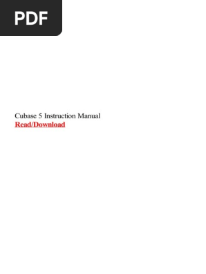 Cubase 5 Instruction Manual PDF | PDF | Application Software.