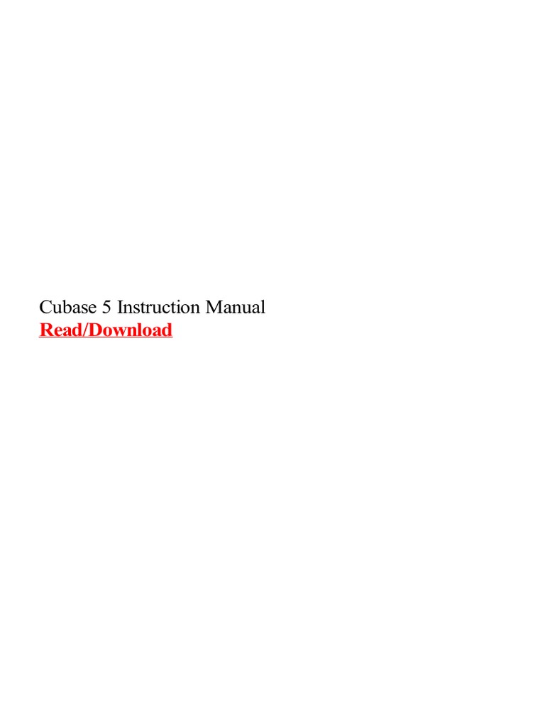 Cubase 5 Instruction Manual PDF PDF Application Software Digital