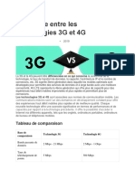 Différence Entre Les Technologies 3G Et 4G PDF