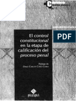 James Reáteguí Sáncf (PE-2008) - El Control Constitucional en La Etapa de Calificación Del Proceso Penal