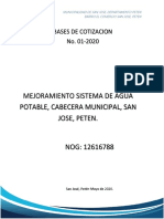 Mejoramiento Sistema de Agua Potable Cabecera Municipal San Jose Pete