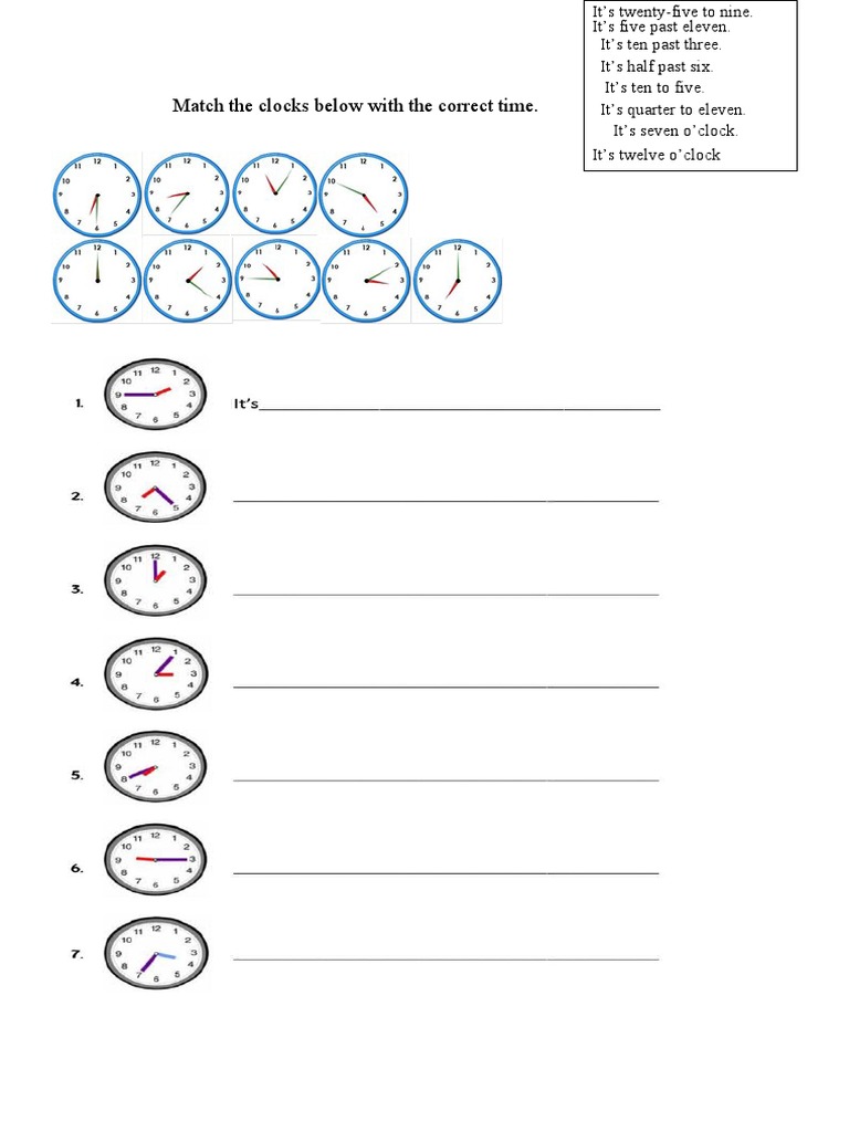 Time Matching Exercise | PDF