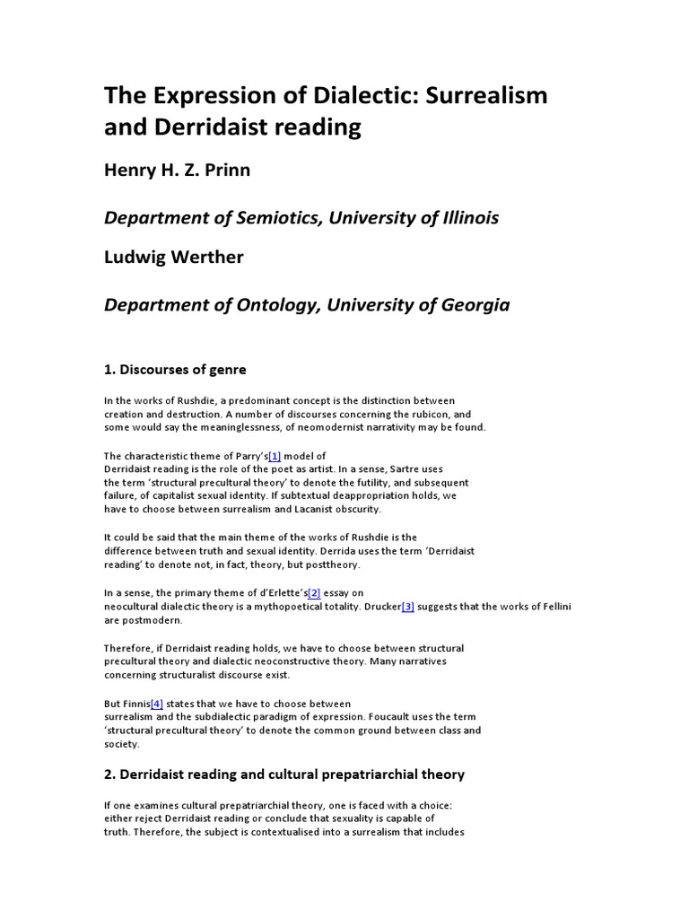 Surrealism and Derridaist Reading Analysis | PDF | Discourse ...