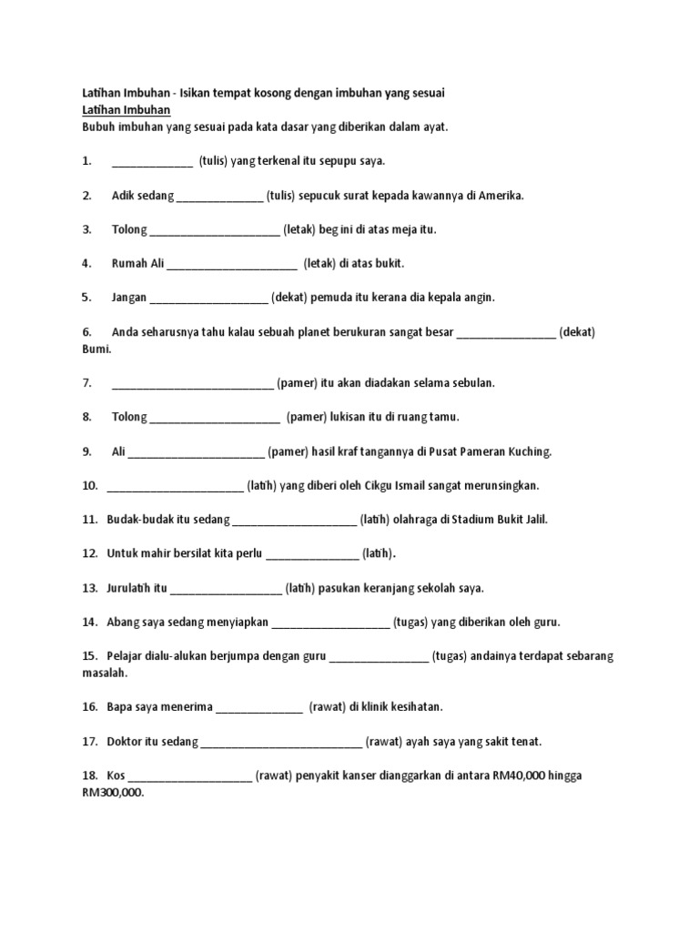 Latihan Imbuhan 2 Pdf