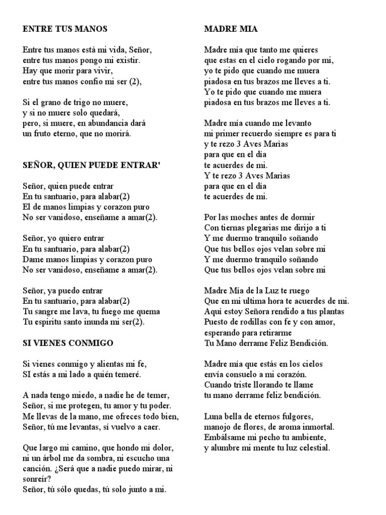 Cantos para Difuntos PDF María, madre de Jesús Oración