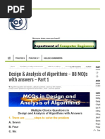 Design & Analysis of Algorithms - 88 MCQs With Answers - Part 1 - Department of Computer Engineers PDF