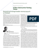 Development of Non-Destructive Testing Technology in China: Rozwój Technologii Badań Nieniszczących W Chinach