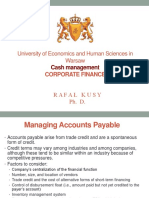 University of Economics and Human Sciences in Warsaw: Cash Management