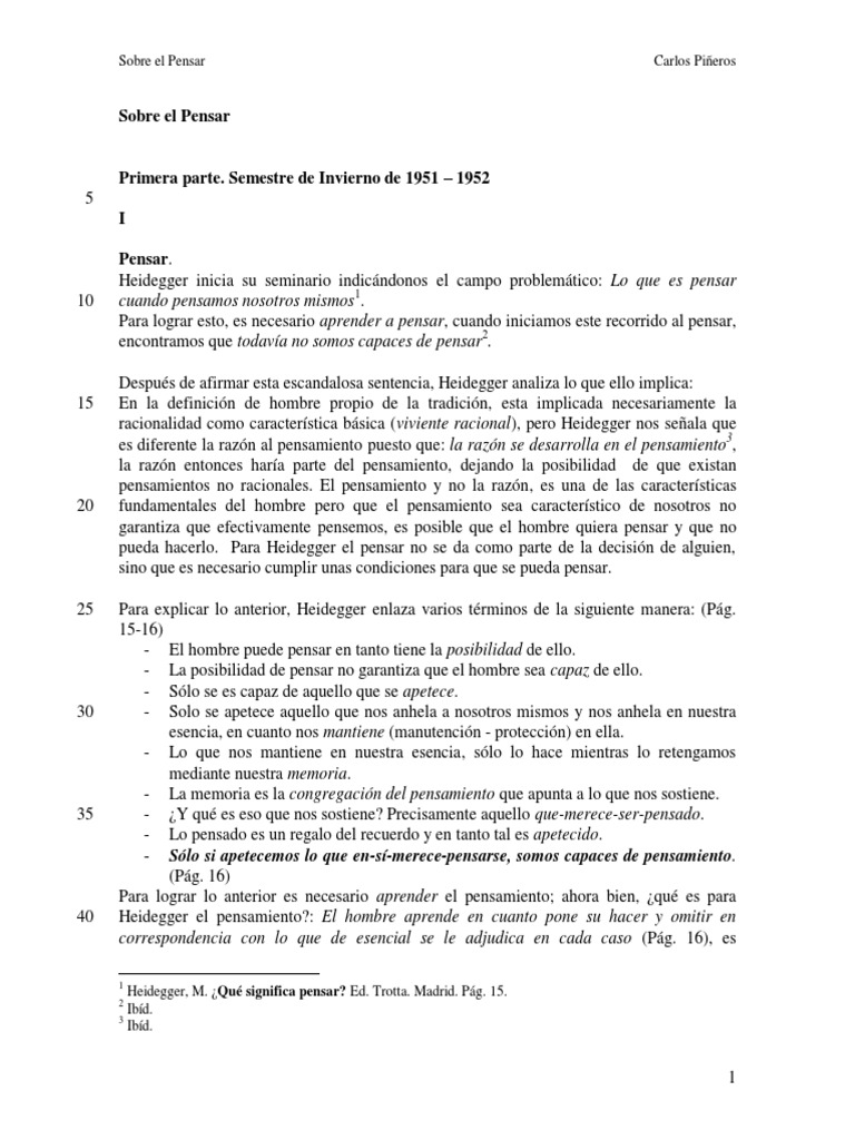 Pensar según Heidegger: Técnica y Memoria | PDF | Martin Heidegger ...