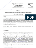 Implicit Cognitive Processes in Psychopathology - 2007