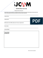 SJCAM Official Return Slip: Issue With Unit