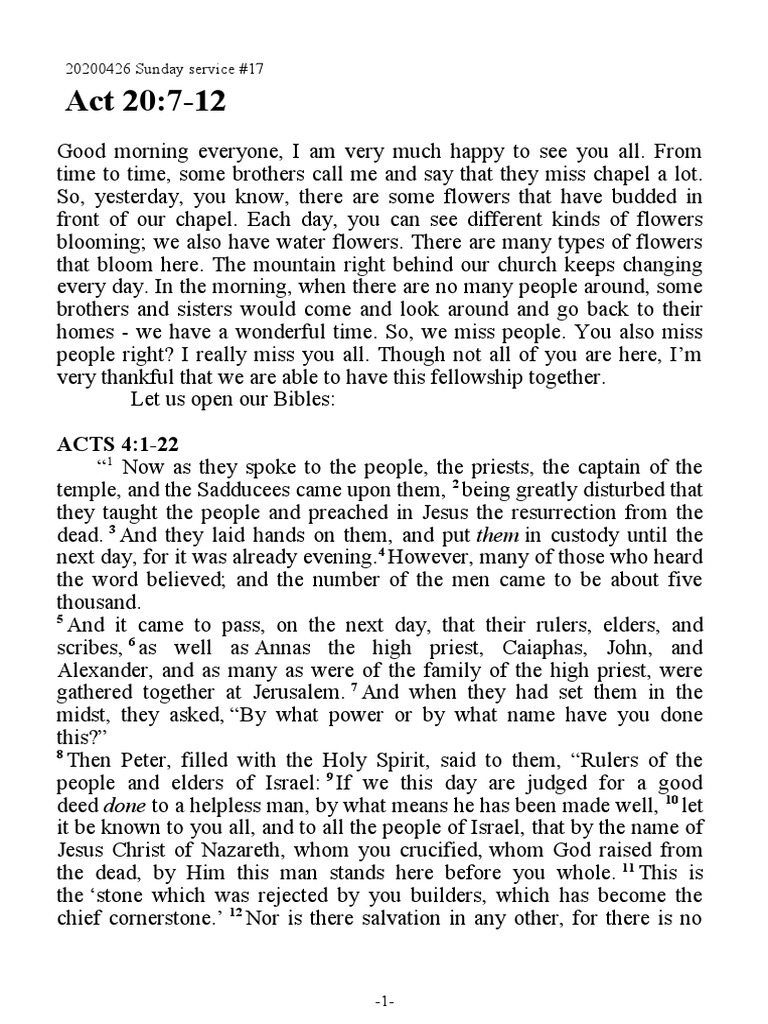 26 04 20 Sermon | PDF | Saint Peter | Jesus
