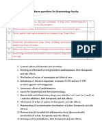 Midterm questions for Stomatology faculty on CNS drugs and anesthetics