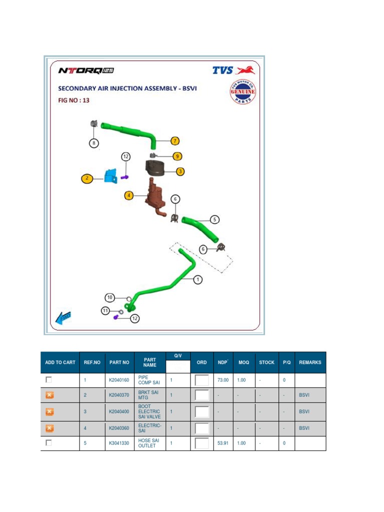 Secondary Air Injection Assy. Bsvi | PDF | Machines | Vehicle Parts
