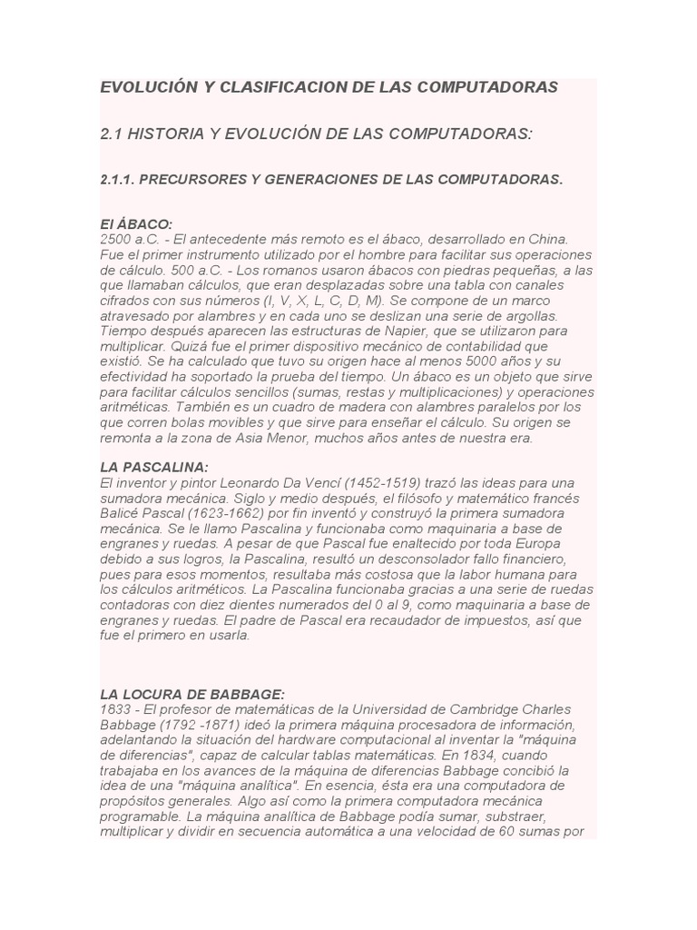 Evolución de las Computadoras | PDF | Tecnología digital | Hardware de ...