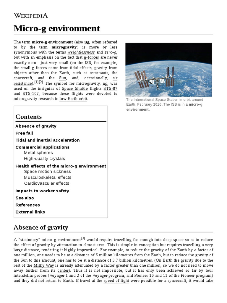 Micro-G Environment | PDF | Micro G Environment | Science