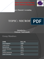 Topic: Microfinance: Padmashree Dr.D.Y.Patil University Department of Business Management