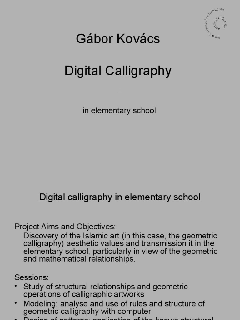 Gábor Kovács Digital Calligraphy: in Elementary School | PDF ...