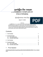 (Nombres Comples Et Polynômes) : េរ បេរ ងេ�យ៖ ថយ វិធុន June 27, 2020