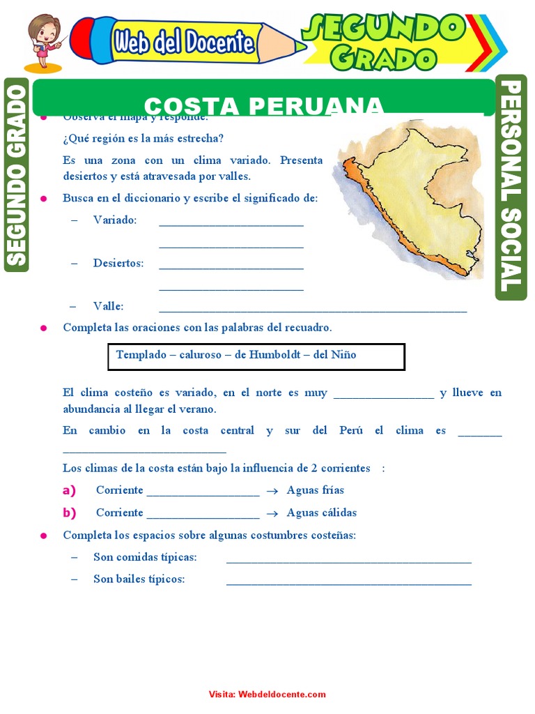 Costa Peruana para Segundo Grado de Primaria | PDF