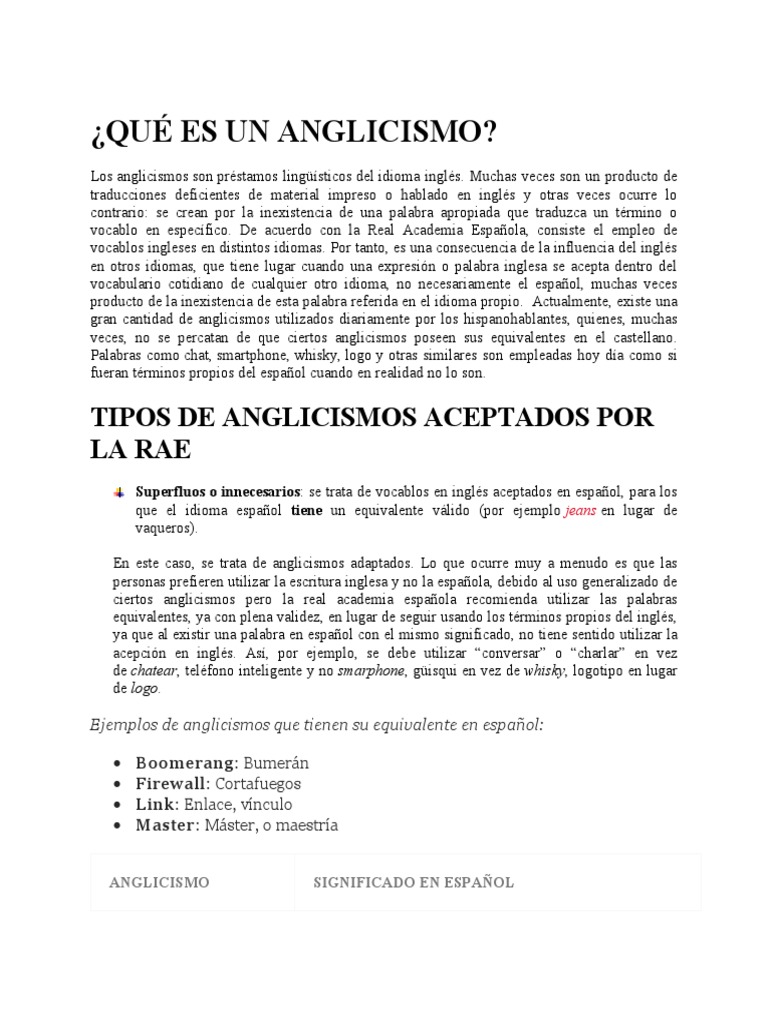 Anglicismos: Definición y Ejemplos | PDF | Hardware de la computadora ...