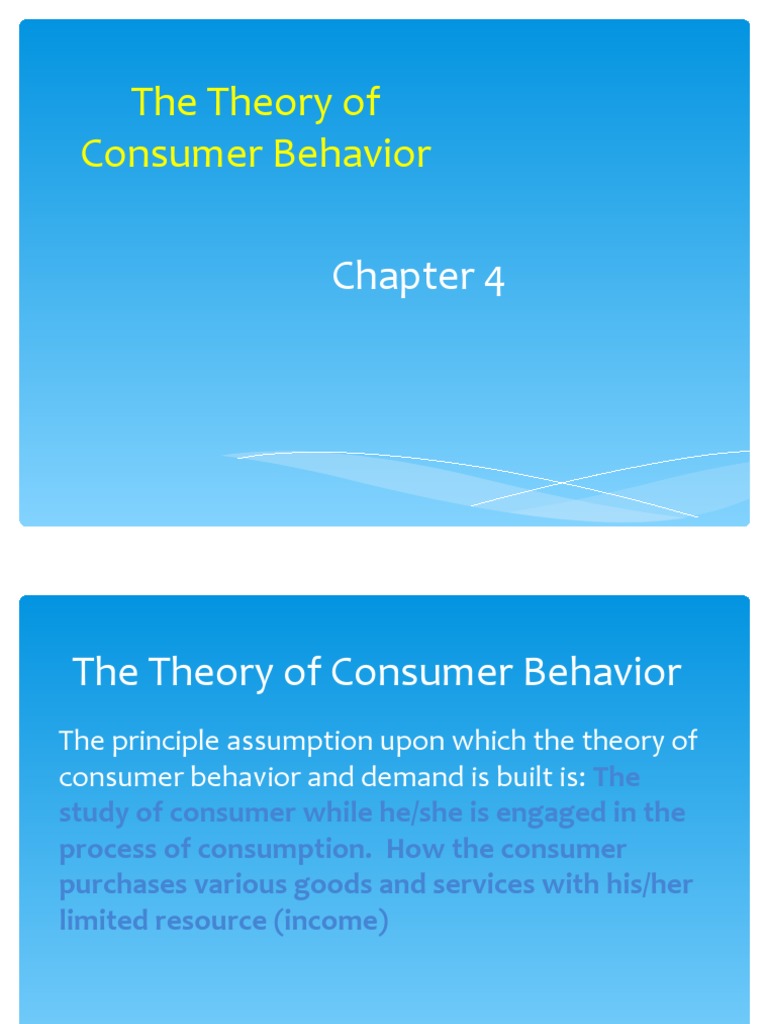 Theory of Consumer Behavior PDF Utility Economic Surplus