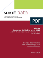 Informe: Viajes en El Subte Porteño Durante El Año 2019