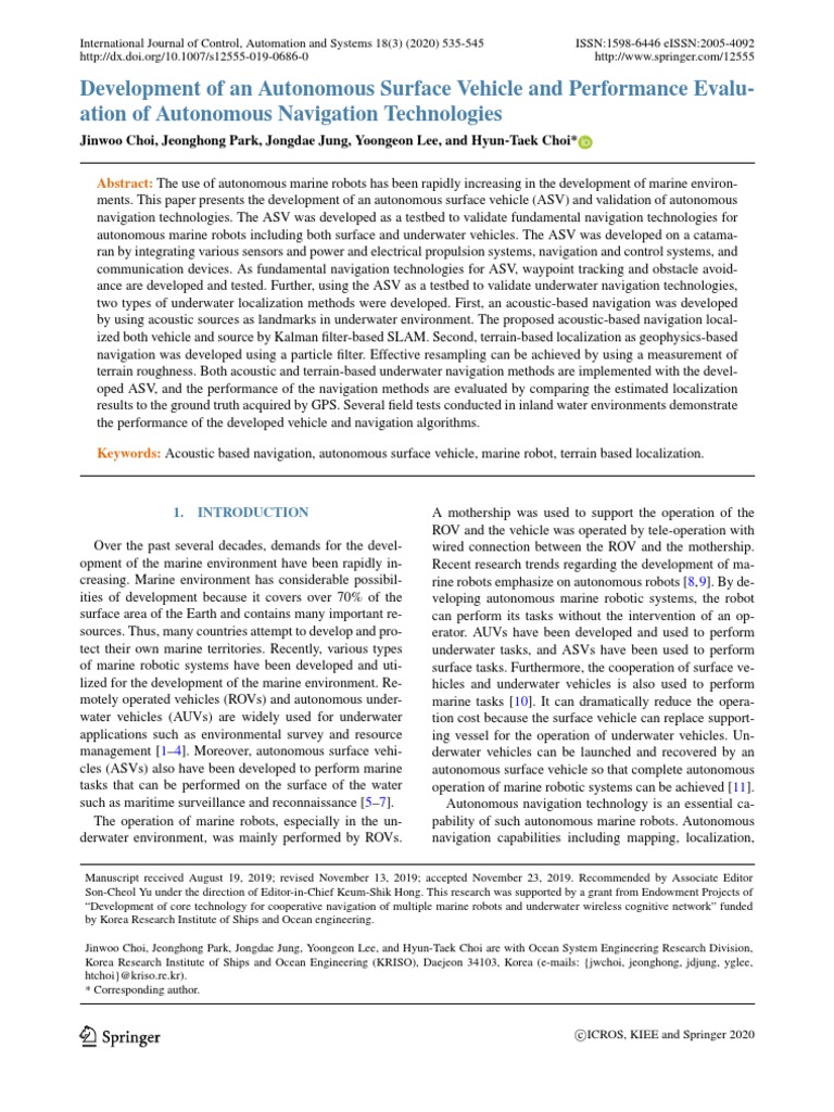 Autonomous Surface Vehicle Development | PDF | Navigation | Nature