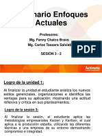 Seminario Enfoques Actuales: Profesores: Mg. Fanny Chalco Bravo Mg. Carlos Tassara Salviati Sesión 3 - 2