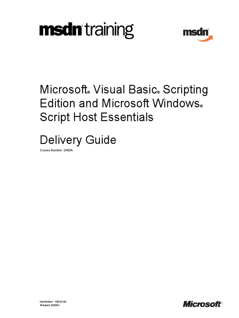 Visual Basic Scripting Edition & Windows Script Host Essentials PDF ...
