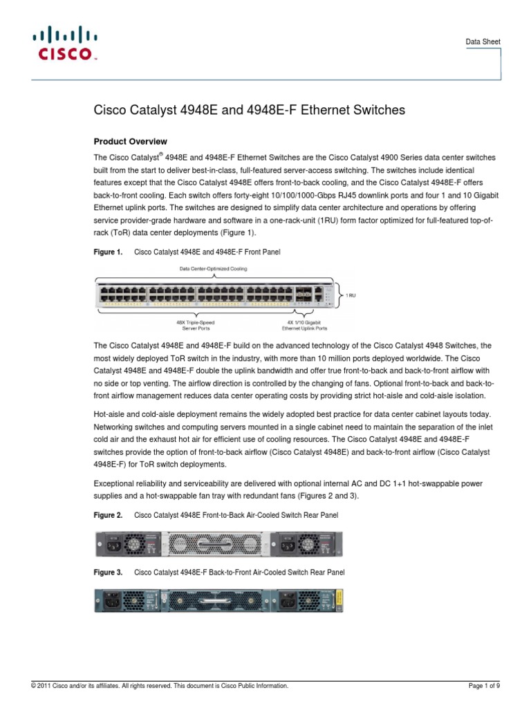Cisco Catalyst 4948E and 4948E-F Ethernet Switches: Product Overview ...