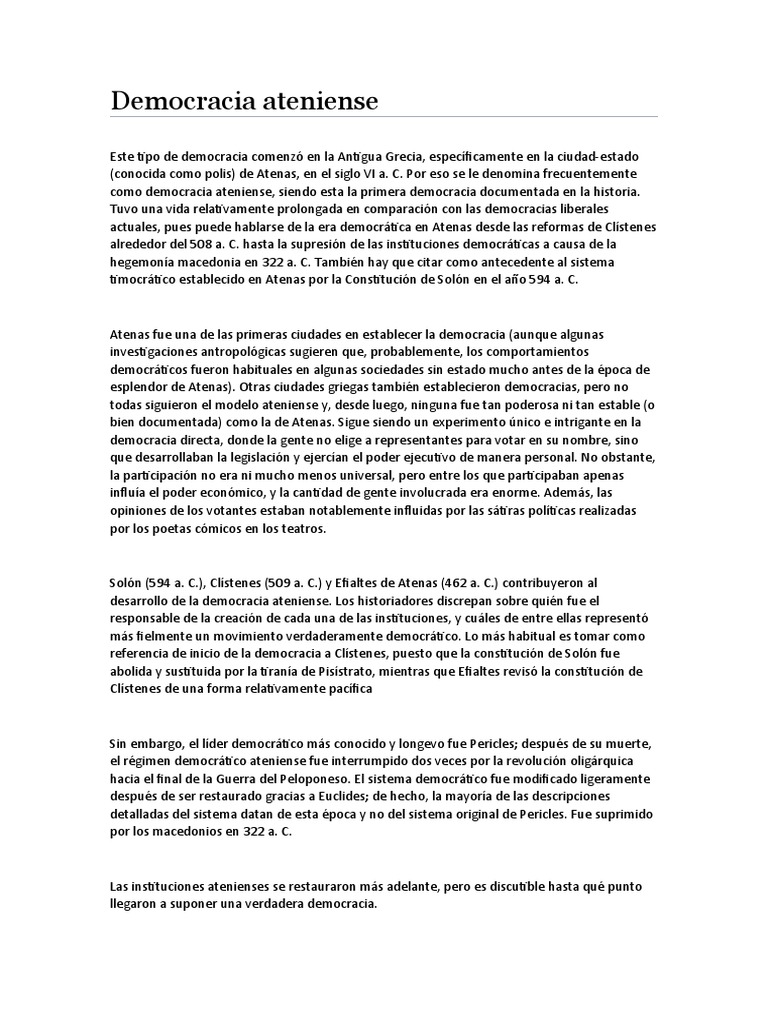 Democracia Ateniense | PDF | Republica Romana | Democracia