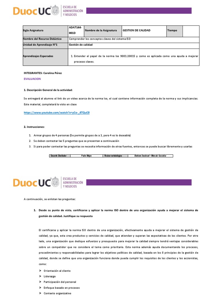 Importancia de ISO 9001:20015 en Calidad | PDF | Calidad (comercial ...