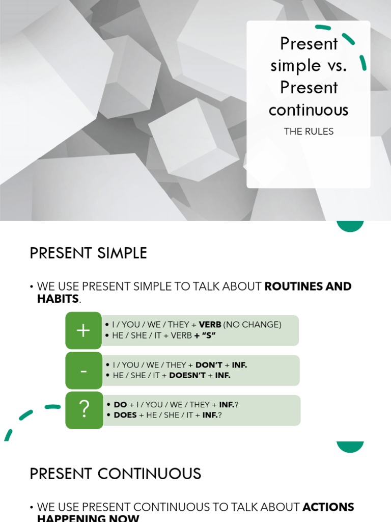 Present Simple vs. Continuous Rules | PDF