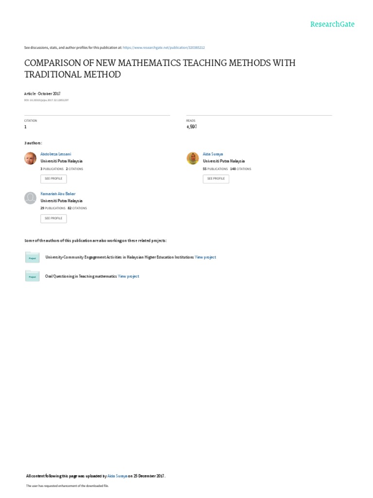 Mathematics Teaching Methods | PDF | Teaching Method | Constructivism ...