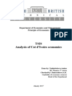 Tsis Analysis of Cot D'ivoire Economics: Department of Economics and Management Principle of Economics