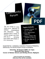 Communi Ty Forum: Topics Include
