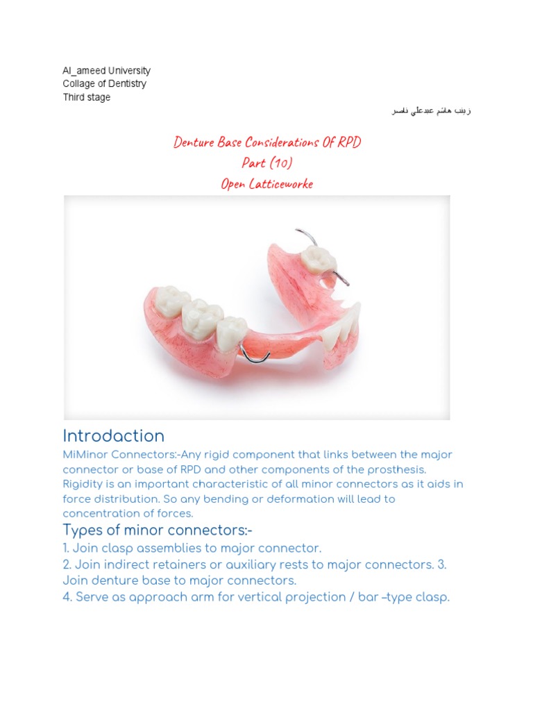 Denture Base Considerations of RPD Part (10) Open Latticeworke PDF