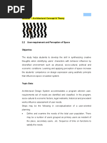 Topic 1.4 - User-Requirement and Perception of Space
