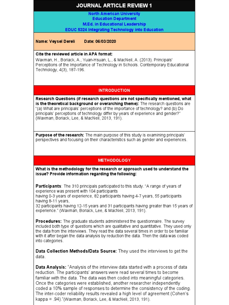 Research Assignment 1 - Article Review | PDF | Science | Methodology