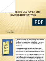 Tratamiento Del Igv en Los Gastos Recreativos