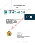 Internship Report: "Human Resource Management Practices of Dekko Group - A Case Study"