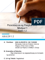 Presentasyon NG Pangkat WG Modyul 1: Aralin 1.2