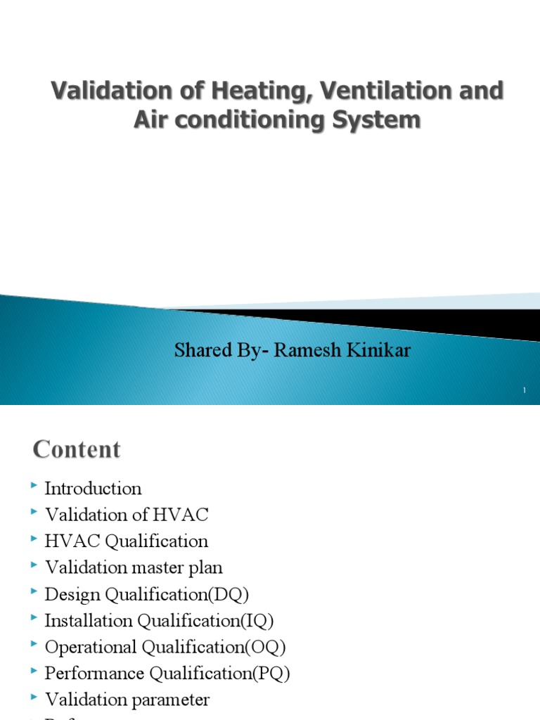 Hvac System Validation PDF Verification And Validation Nature