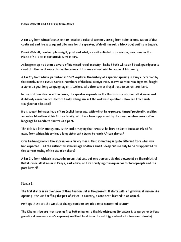Derek Walcott Anfry Cry Pdf Colonialism